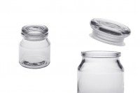 Glass jar 100 ml with glass lid and airtight closure
