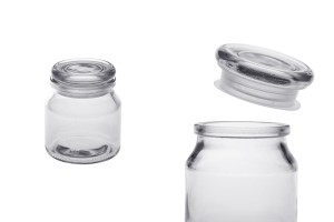 Petit pot en verre de 100ml avec couvercle en verre et fermeture hermétique-εικόνα_προϊοντική