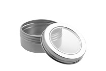 Vasetto in alluminio argentato 50 ml con finestra sul tappo - 12 pz Vasetto in alluminio argentato 50 ml con finestra sul tappo - 12 pz-εικόνα_διαστάσεις