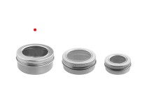 Vasetto in alluminio argentato 50 ml con finestra sul tappo - 12 pz Vasetto in alluminio argentato 50 ml con finestra sul tappo - 12 pz-εικόνα_σύνθεση