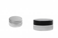 5ml forsted glass cream jar with cap and EPE liner inserted in the cap 