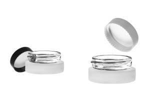 Petit pot en verre de 5ml en couleur du sablé, avec couvercle et joint intérieur-εικόνα_διαστάσεις