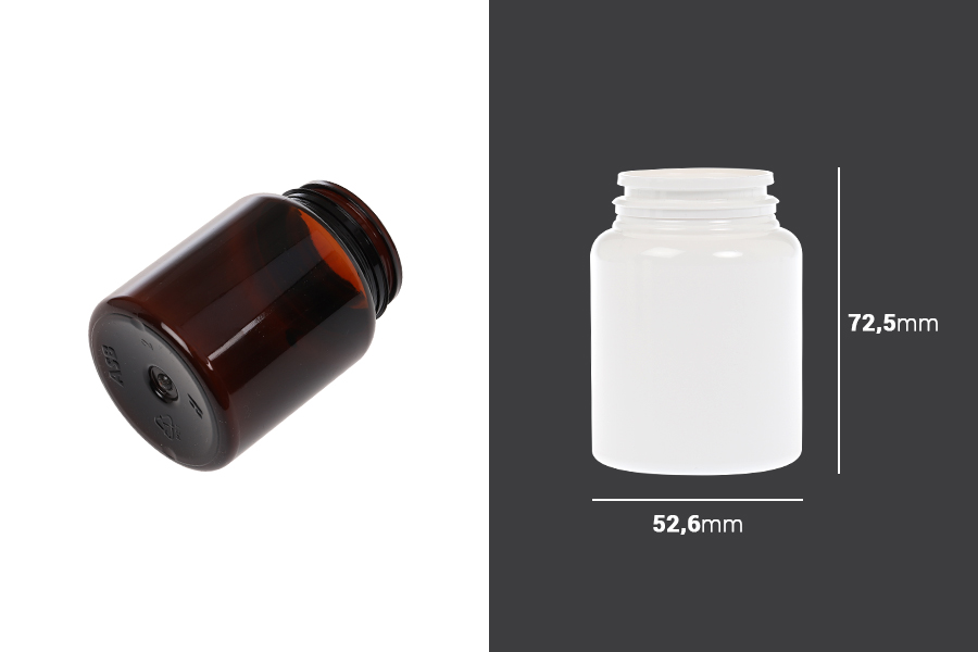 Βάζο πλαστικό PET 100 ml για χάπια και κάψουλες Βάζο πλαστικό PET 100 ml για χάπια και κάψουλες