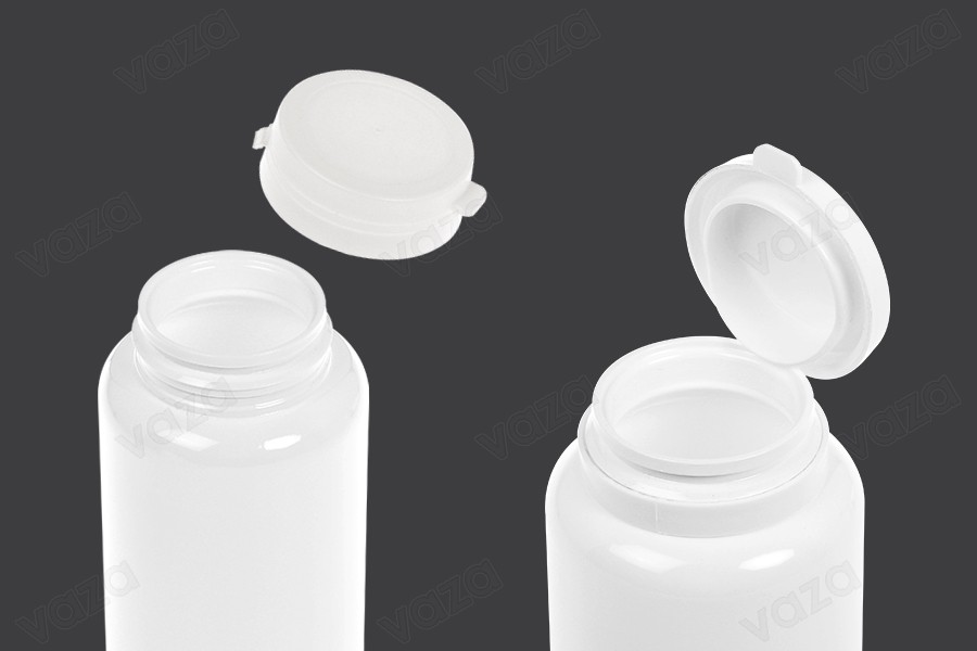 Βάζο πλαστικό PET 200 ml σε λευκό χρώμα για χάπια και κάψουλες-εικόνα_σύνθεση
