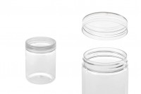 Petit pot de 140ml en plastique (PET) 55 x 73 mm transparent avec couvercle - 12 pcs