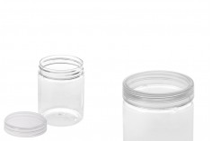 Sticle 140 ml plastic (PET) 55x73 mm transparente cu capac - 12 buc