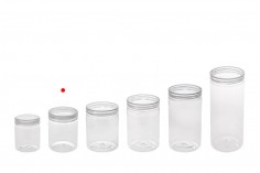 Sticle 140 ml plastic (PET) 55x73 mm transparente cu capac - 12 buc