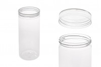 PET plastic jar 410 ml 65x150 mm transparent with lid - 6 pcs