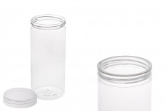 Vaza 410 ml plastic (PET) 65x150 mm transparent cu capac - 6 buc