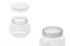 Sticle 150 ml plastic (PET) 55x60 mm transparente cu capac - 12 buc