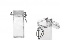90ml round glass jar with airtight lid (lid with transparent rubber seal and stainless wire)