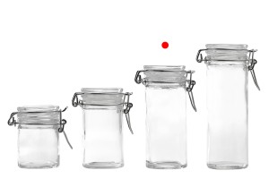 Pot de verre rond de 90ml avec fermeture hermétique (fil de fer et caoutchouc sur le couvercle)-εικόνα_σύνθεση