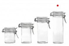 120ml round glass jar with airtight lid (lid with transparent rubber seal and stainless wire)