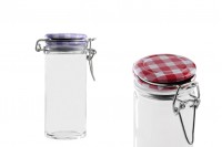 90ml round glass jar with airtight lid in size 108x45 mm (lid with rubber seal and stainless wire)
