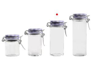 Pot de verre rond de 90ml 108 x 45 mm avec fermeture hermétique (fil de fer et caoutchouc sur le couvercle)-3