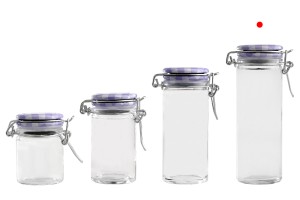Pot de verre rond de 120ml 130 x 45 mm avec fermeture hermétique (fil de fer et caoutchouc sur le couvercle)-3
