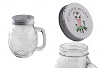 Glass Jar 450 ml football shaped 126x94 mm with silver cap
