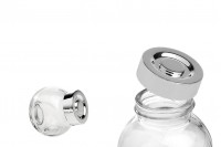 50ml tilted glass jar with silver plastic cap. The jar stands upright or tilted