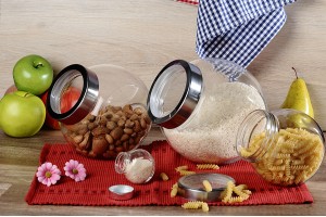 Pot en verre de 2000 ml avec deux fonds et couvercle en plastique argenté-εικόνα_σύνθεση