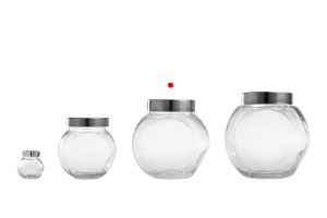 Pot en verre de 1600 ml avec deux fonds et couvercle en plastique argenté-εικόνα_σύνθεση