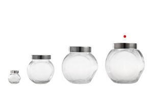 Pot en verre de 2000 ml avec deux fonds et couvercle en plastique argenté-εικόνα_σύνθεση