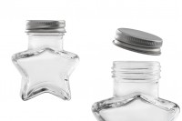 60ml star shaped glass jar with silver aluminum screw cap