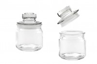 150 ml glass jar with rubber glass stopper in size 70x100mm