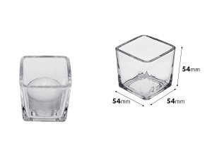 Deko Glas für Kerzen viereckig 54x54 mm-2