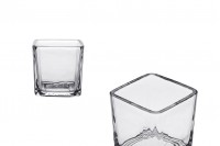 Square tealight glass holder in size 54x54 mm