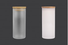 Glasdose 65x150 mm mit Holzdeckel in verschiedenen Farben