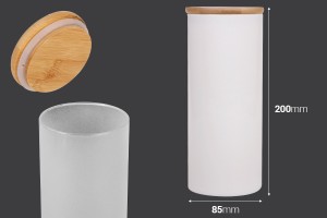 Glasdose 85x200mm mit Sicherheitsdeckel aus Holz in verschiedenen Farben-εικόνα_διαστάσεις