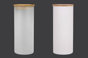 Glasdose 85x200mm mit Sicherheitsdeckel aus Holz in verschiedenen Farben-εικόνα_σύνθεση