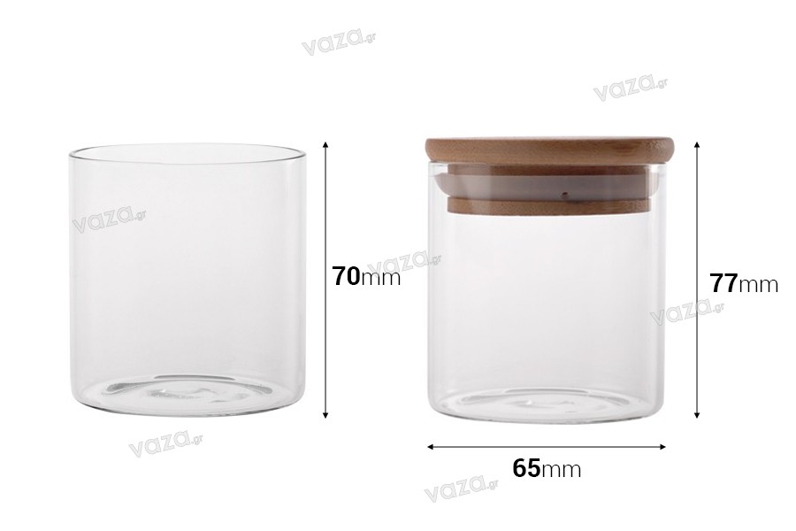 160ml round glass jar with wooden lid and rubber ring