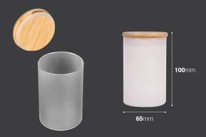 Βαζάκι γυάλινο 65x100 mm με ξύλινο καπάκι και λάστιχο-photo_dimensions