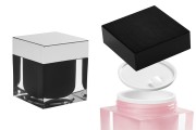 Elegant acrylic jar 100 ml for cream with a plastic liner and cap