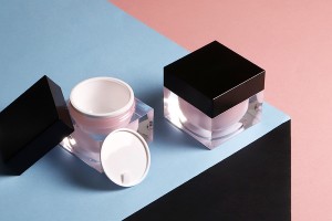Pot luxueux pour crème en plastique acrylique de 30ml avec couvercle et joint en plastique-3