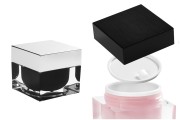 Luxury 50ml acrylic cream jar with sealing disc and plastic double-layer cap.