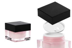 Pot luxueux pour crème en plastique acrylique de 30ml avec couvercle et joint en plastique-5