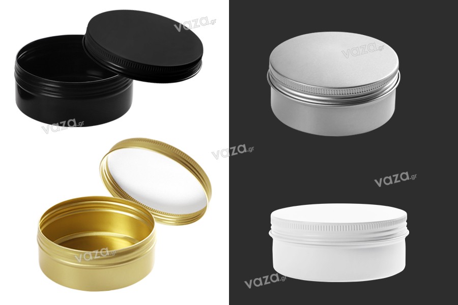 Aluminum jar 150 ml with inner gasket on the lid - 12 pcs