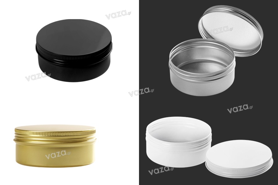 Aluminum jar 150 ml with inner gasket on the lid - 12 pcs