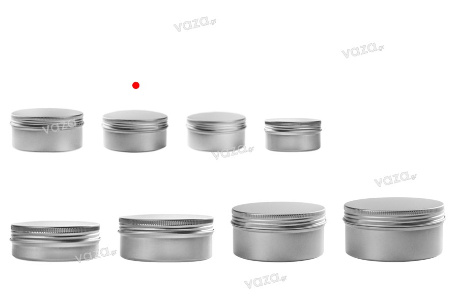 Petit pot en aluminium de 30ml avec joint intérieur sur le couvercle en différentes couleurs - 12 pcs