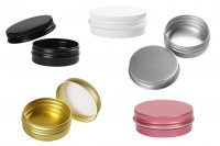 Petit pot en aluminium de 30ml avec joint intérieur sur le couvercle en différentes couleurs - 12 pcs