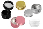 5ml aluminum jar with EPE liner inserted in the cap, available in many colors and in a package with 12 pcs 