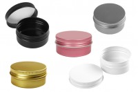 Petit pot en aluminium de 50ml avec joint intérieur sur le couvercle en différentes couleurs - 12 pcs