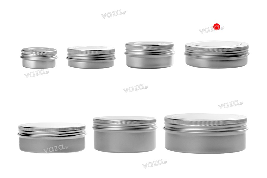 100ml aluminum tin jar with clear top screw lid - available in a package with 12 pcs