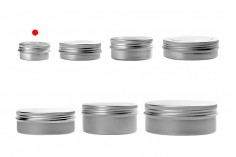 15ml aluminum tin jar with clear top screw lid - available in a package with 15 pcs