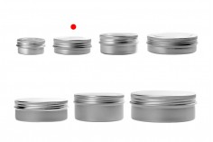 30ml aluminum tin jar with clear top screw lid - available in a package with 12 pcs
