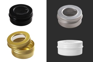 Vasetto in alluminio da 50 ml con finestra sul tappo - 12 pz-εικόνα_προϊοντική