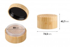 30ml bamboo sieve jar for loose powder and other cosmetic use - 12 pcs