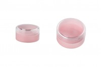 Petit pot en acrylique de 10ml rose avec couvercle transparent - 12 pcs